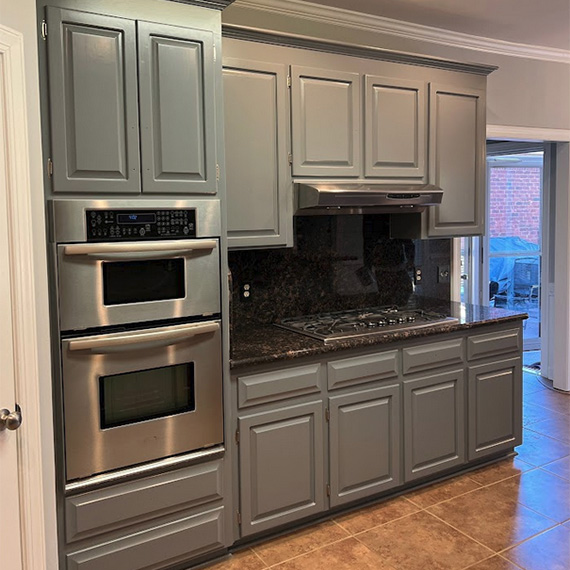 Professional cabinet painting in Holly Springs, NC enhancing kitchen and bathroom cabinets