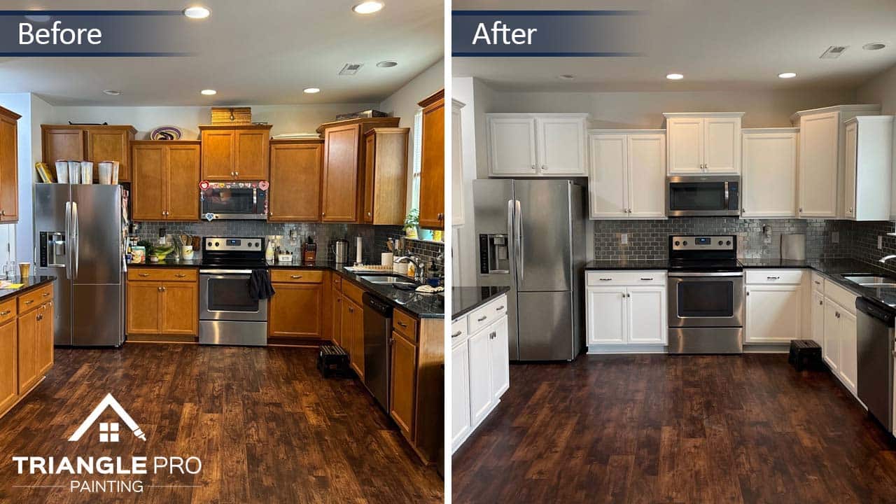 image of a kitchen renovation by Triangle Pro Painting company