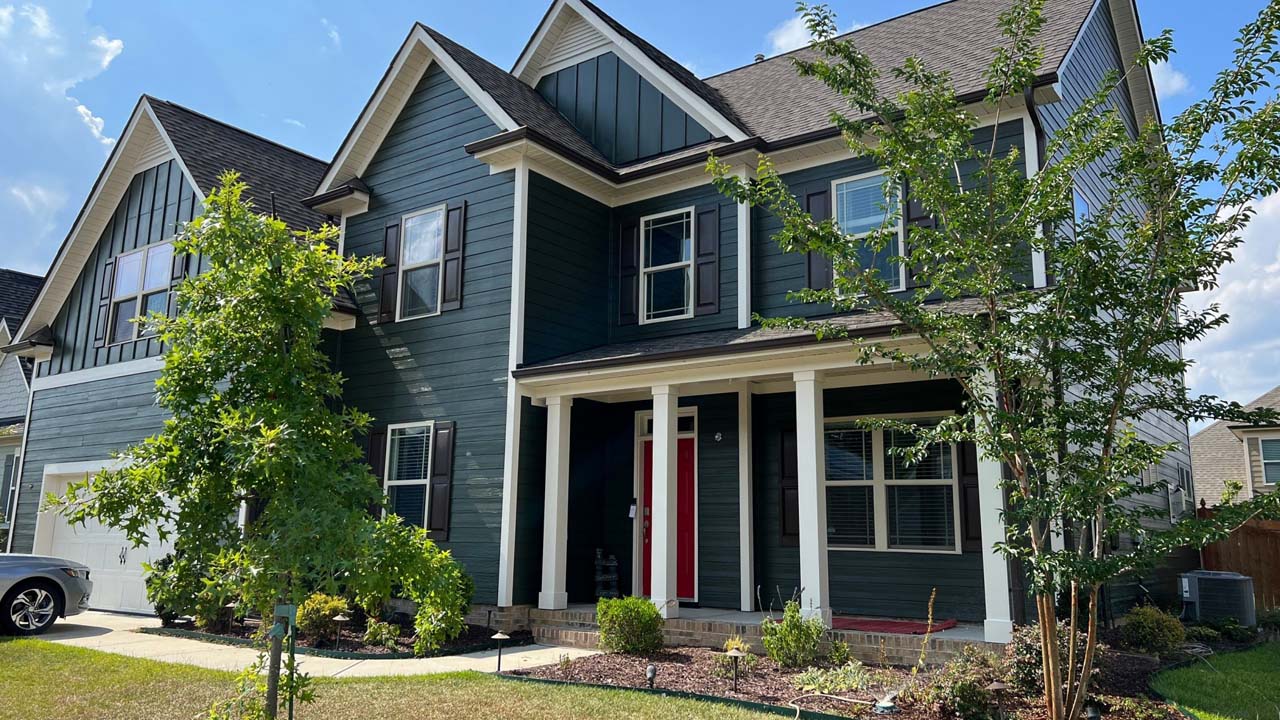 Exterior view of a painted house from Triangle Painting Pro.