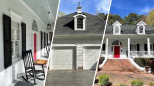 Three images showcasing the newly painted home in Raleigh from different angles, highlighting the exceptional transformation.