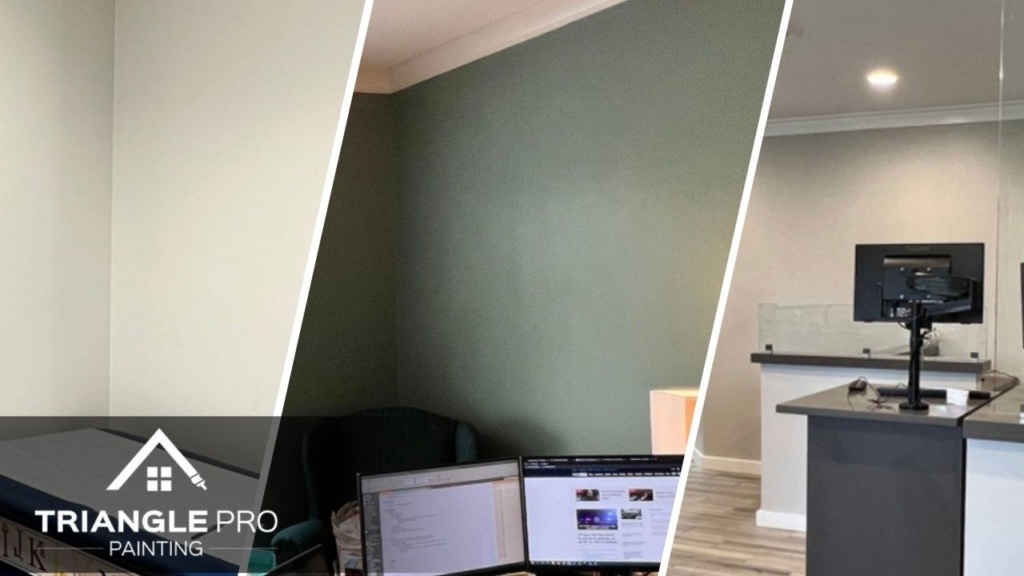 Freshly painted office interior with clean professional walls