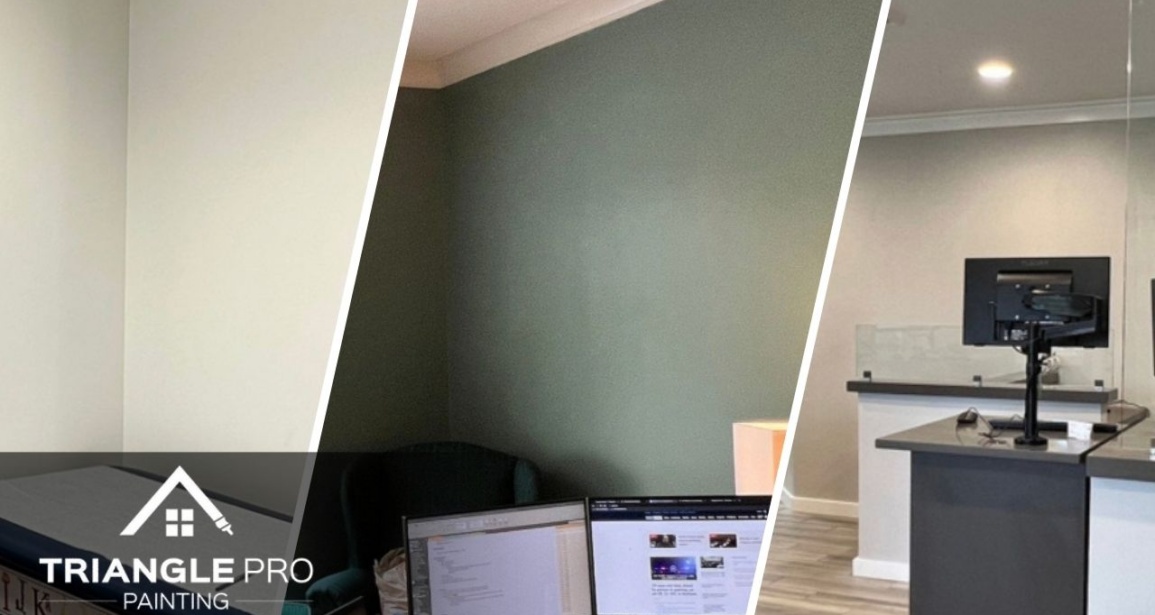 Freshly painted office interior with clean professional walls