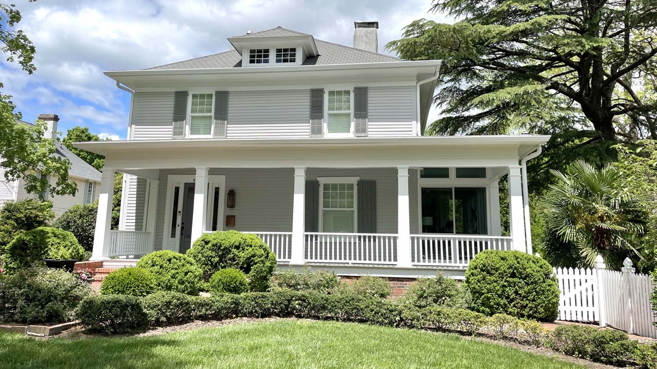 A beautiful white house newly painted. The house looks more elegant because of its color.