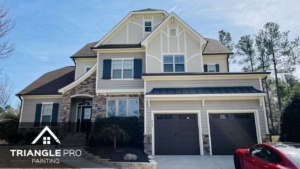 A shot of a newly painted exterior house in Raleigh NC.