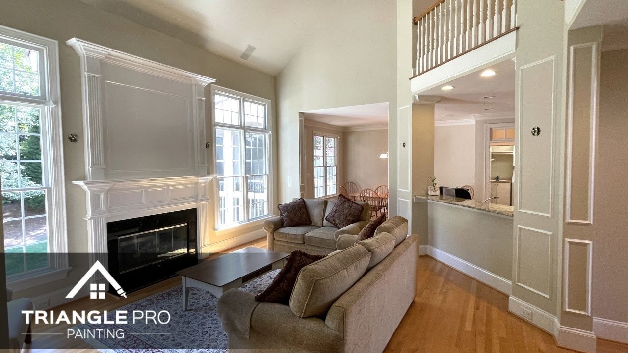 A beautiful interior of a house painted with nude paint.