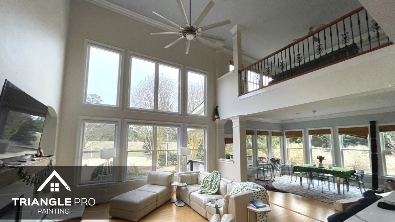 This is an interior living room painting by Triangle Pro Painting in Wayland Heights Raleigh, NC.