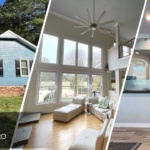 This is a three split image combining of exterior, interior, and commercial painting by Triangle Pro Painting in Wayland Heights Raleigh, NC.