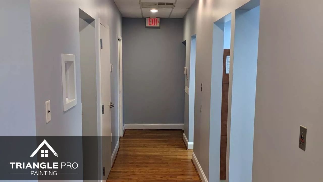 This is an interior hallway painting project by Triangle Pro Painting in Boylan Heights Raleigh NC.