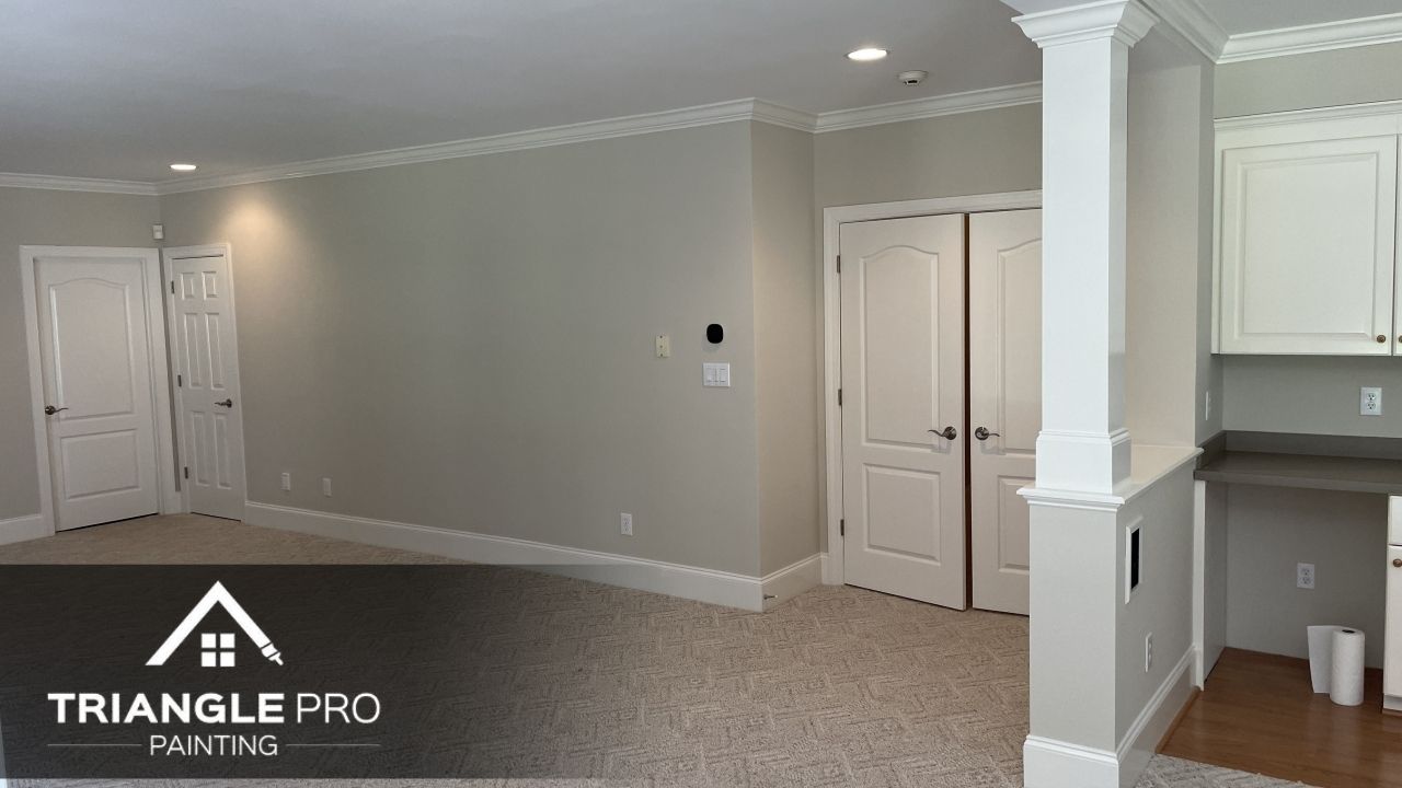 This is an image of a newly painted room using a cream colored paint.