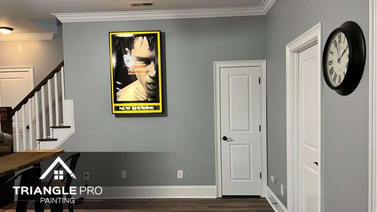 This is an image of a gray wall in a house in Raleigh, NC.