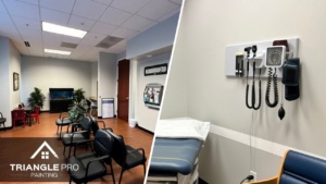 Modern commercial office painted with professional neutral colors