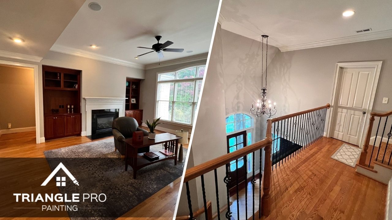 A beautiful interior and a gray painted wall in Raleigh.