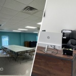 Interior commercial painting project in a professional office space