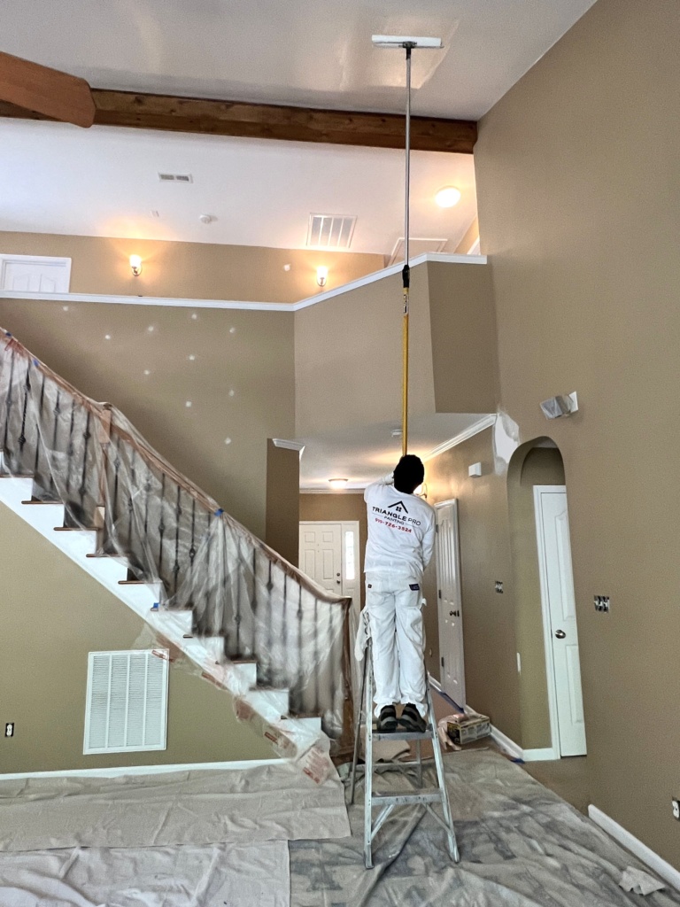 Professional house painter in Clayton, NC delivering clean interior and exterior finishes