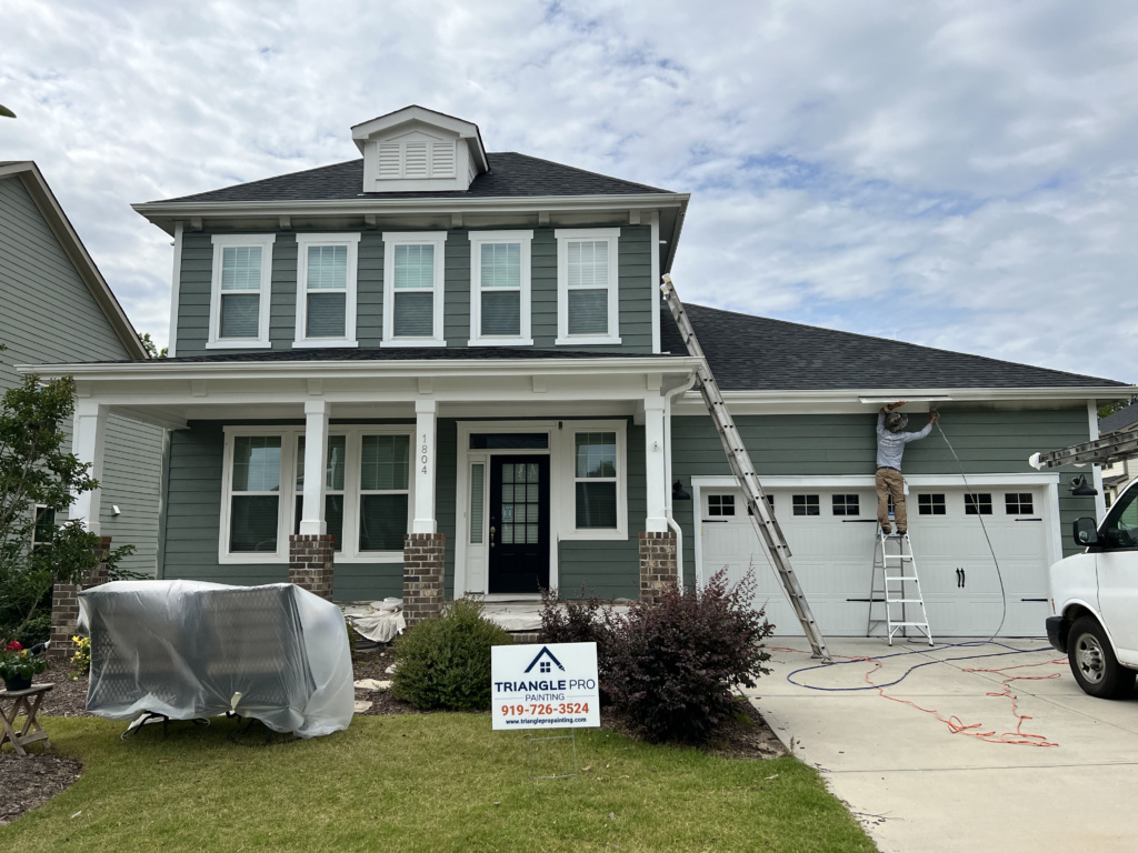 Professional siding painting in Clayton, NC enhancing curb appeal and exterior protection