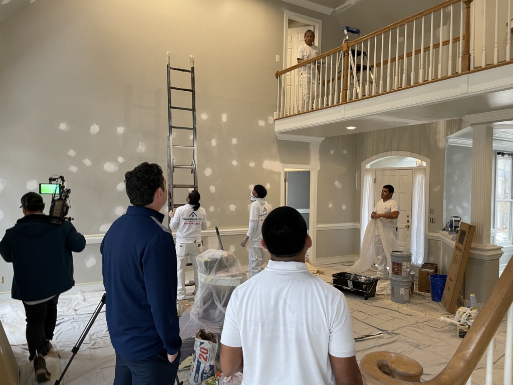 Professional residential painter in Fuquay-Varina, NC refreshing home interiors with smooth, clean finishes