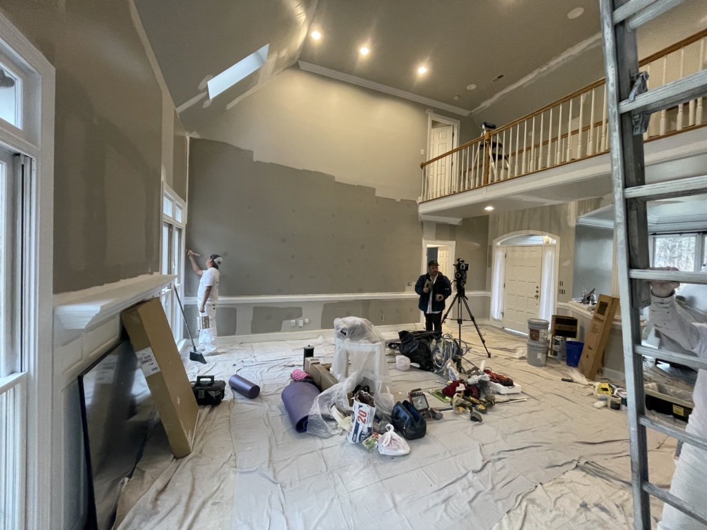 Professional residential painter in Wendell, NC applying fresh finishes to interior living spaces