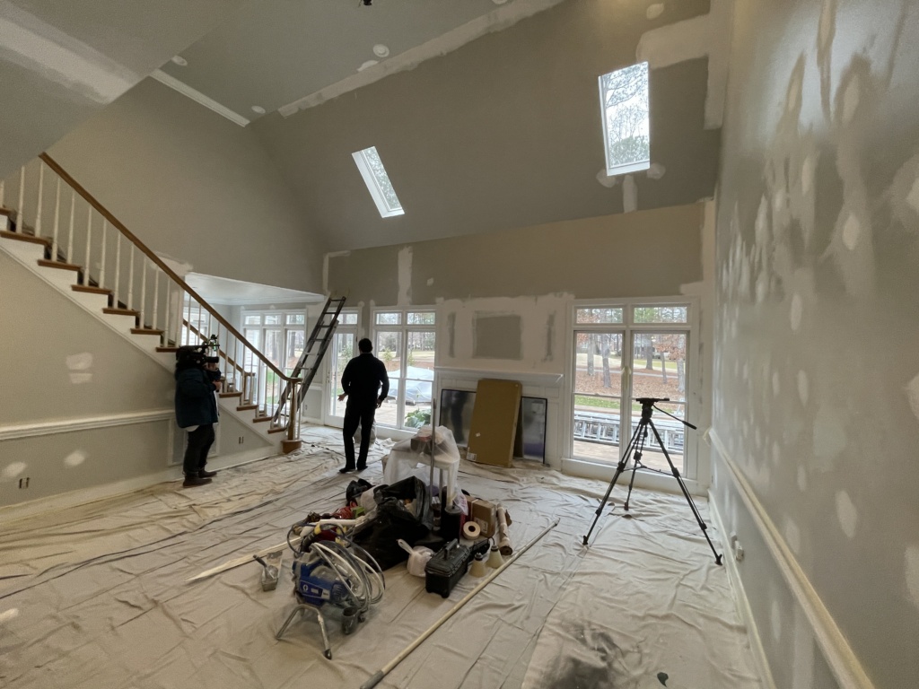 Professional residential painter in Zebulon, NC updating interior walls and trim with clean finishes