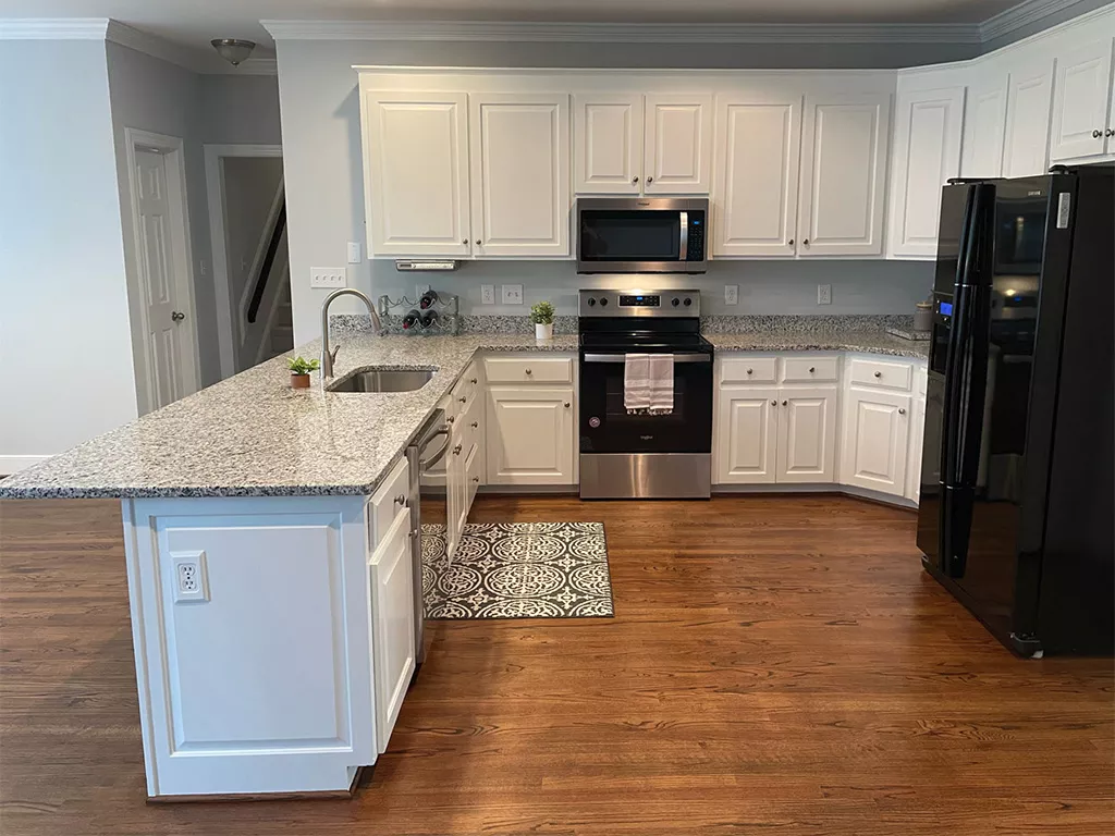 Professional cabinet painting in Apex, NC updating kitchen and bathroom cabinets