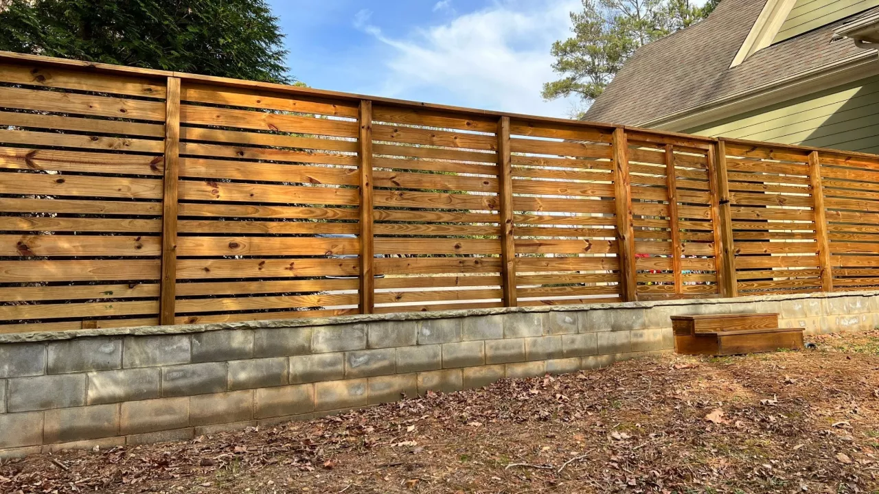 A newly painted fence in Raleigh, NC.