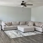 A beautiful newly painted living room.