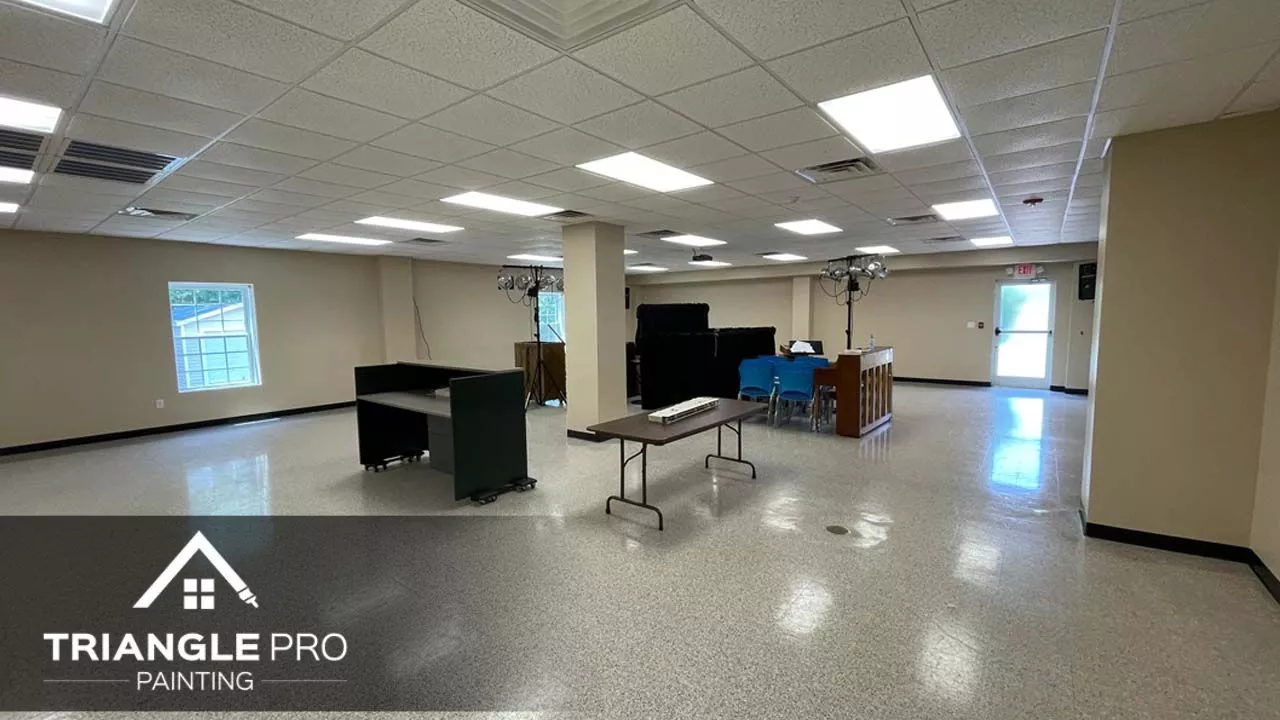 An image of a newly painted commercial space.