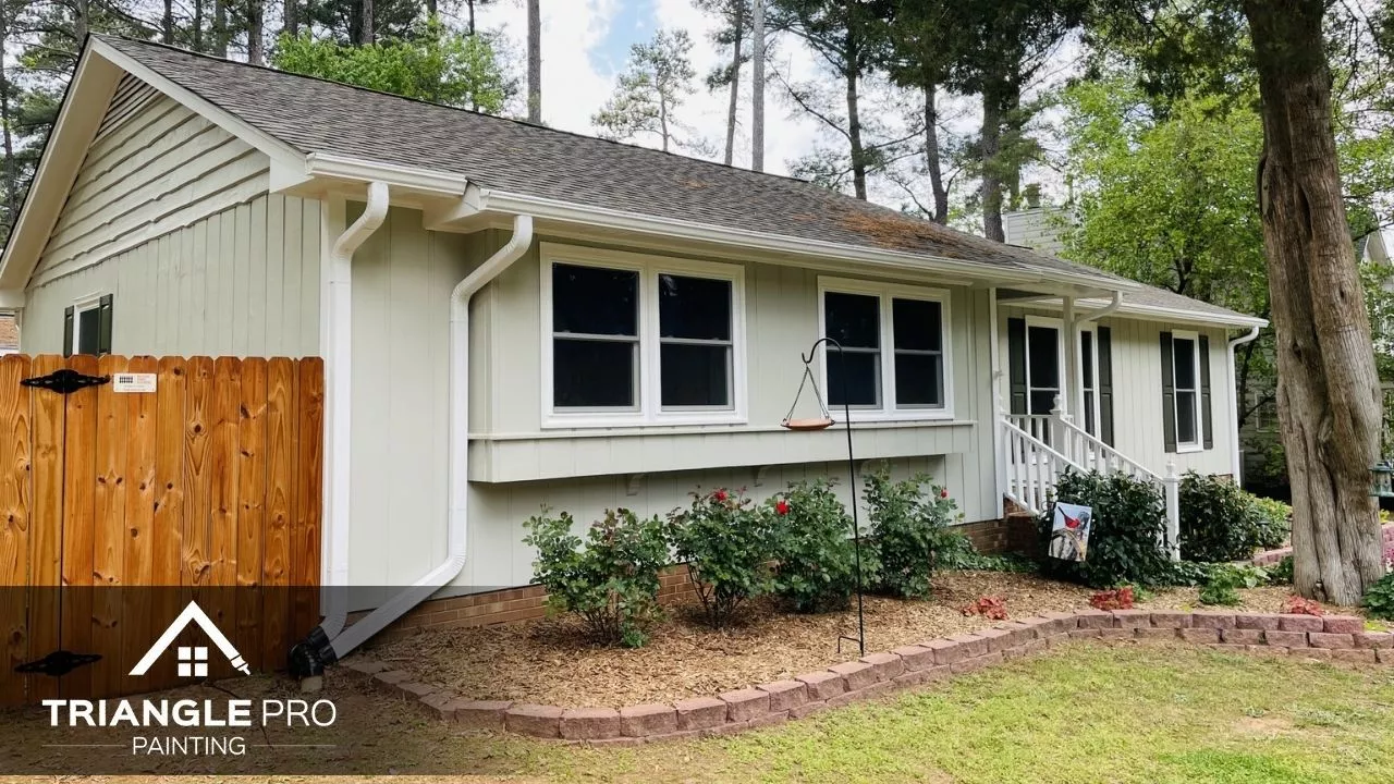 This is an exterior house painting project by Triangle Pro Painting in Umstead Raleigh.