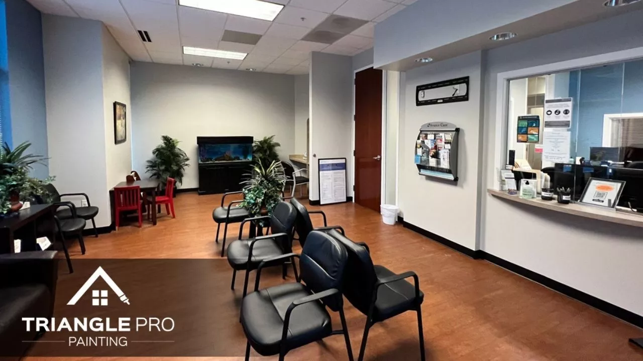 A newly painted commercial space in Raleigh, NC.