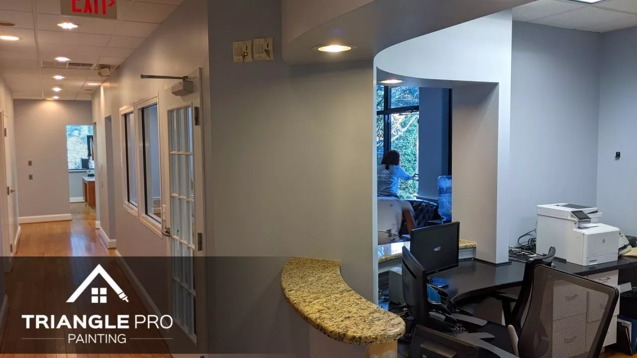 This is an image of a dental clinic that have a newly painted wall.