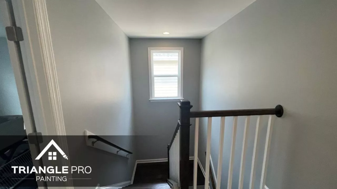 This is an image of a part of the house near the staircase that is newly painted.