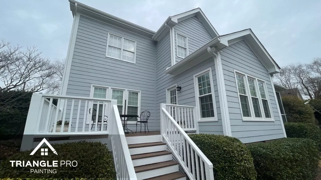 This is an exterior painting project of a residential home by Triangle Pro Painting in Boylan Heights, Raleigh NC.