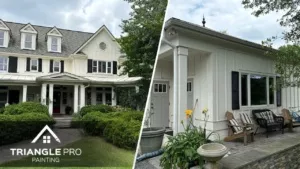 This is a split image of a beautiful house in Raleigh.